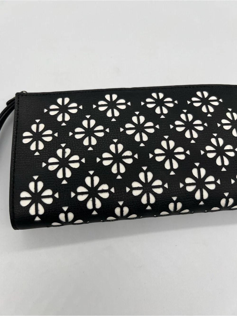 Kate Spade Black Floral Cutout Wristlet Clutch/ wallet